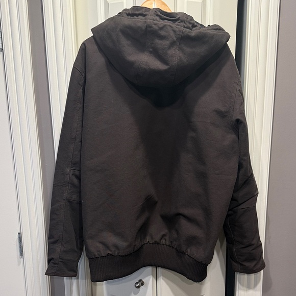 Carhartt Men’s Quilted Lined Hooded Jacket XL, Brown, Loose Fit, Workwear Coat - Picture 4 of 9